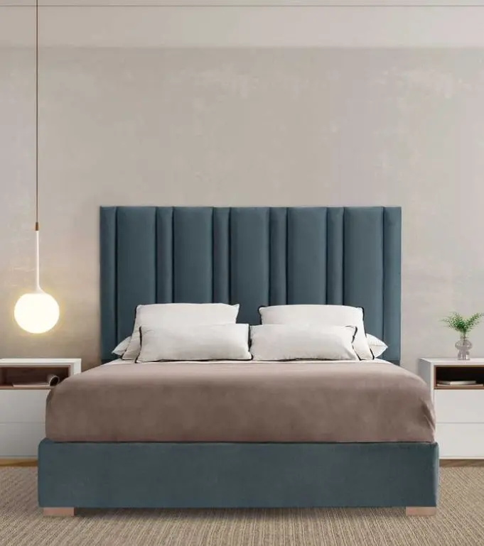 green shade fabric bed