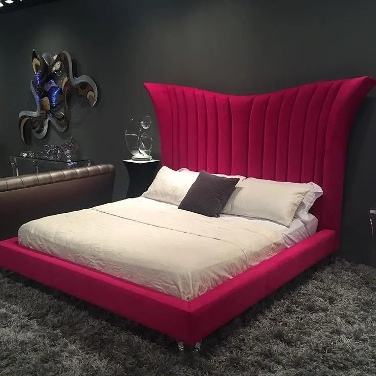 Red Regine fabric bed