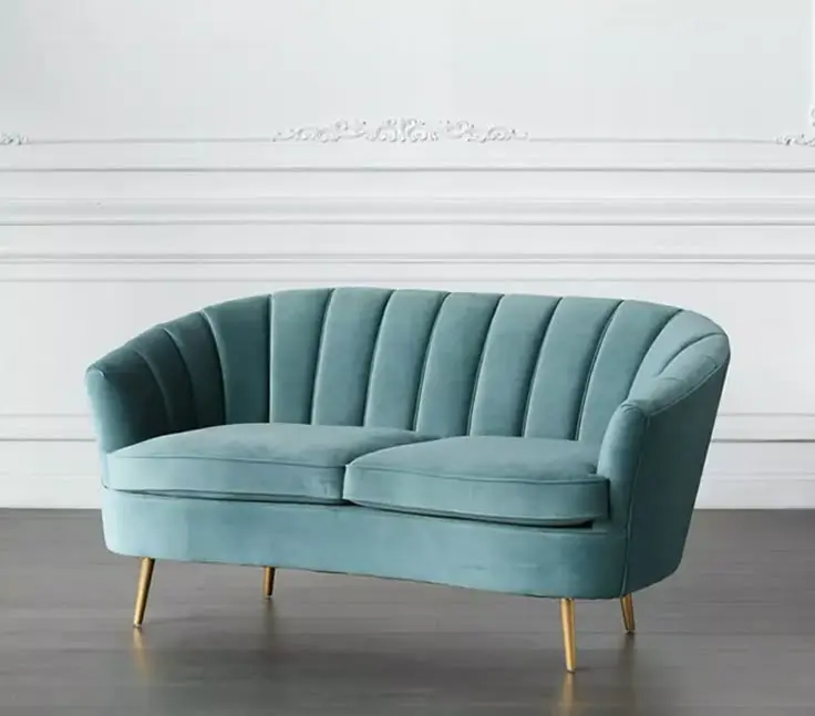 blue floral theme sofa