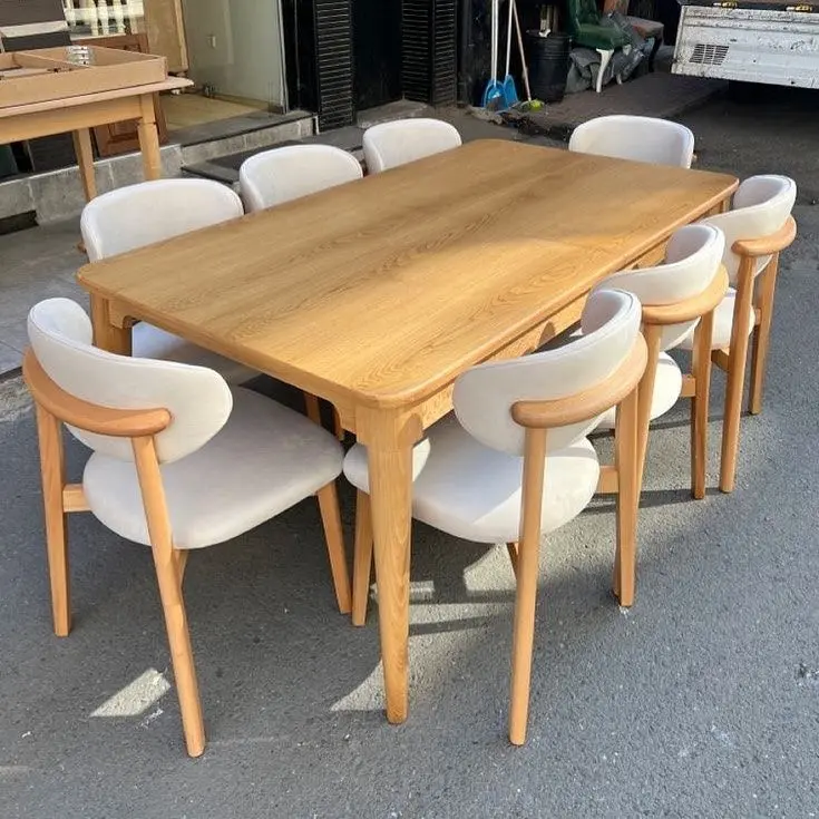 Wooden dining set! With six chairs