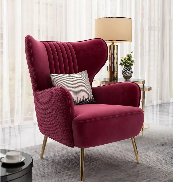 Stylish Red Fabric Chair: Add a Pop of Color to Your Space