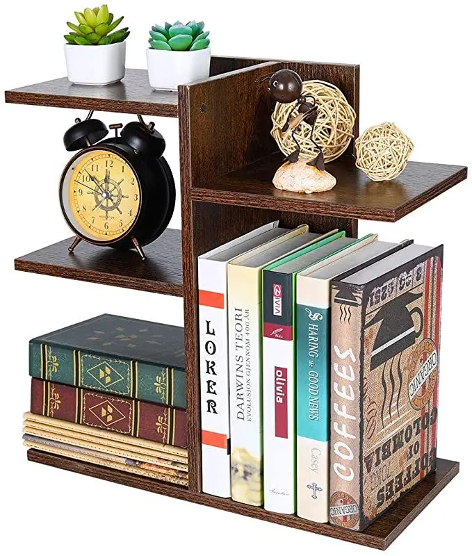 Wood Desktop Shelf Small Bookshelf
