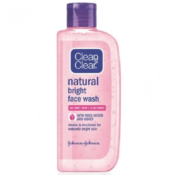 100ml Clean & Clear Natural Bright Oil- Face Wash With Rose Water