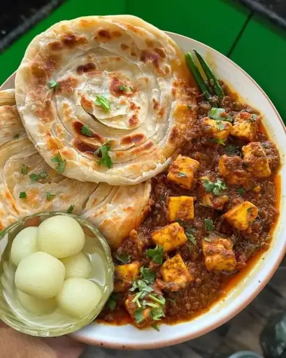 Paneer+ lachha paratha