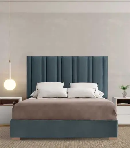 green shade fabric bed