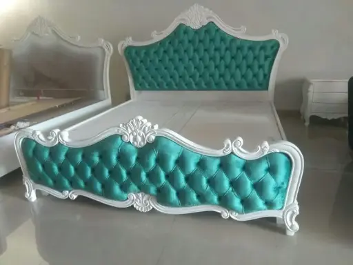 Green White Luxurious Bed