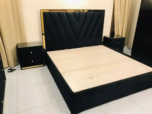 Black with Gold strip bed