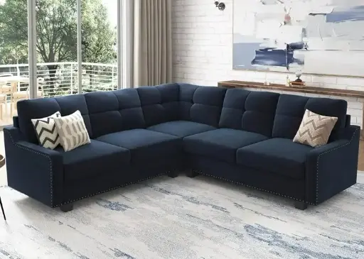 Convertible Sectional Sofa Velvet L Shaped sofa