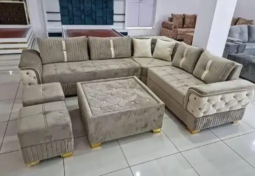 beech shade L shaped sofa