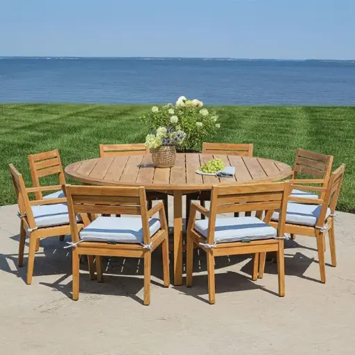 Hudson 6 ft. round teak dining table