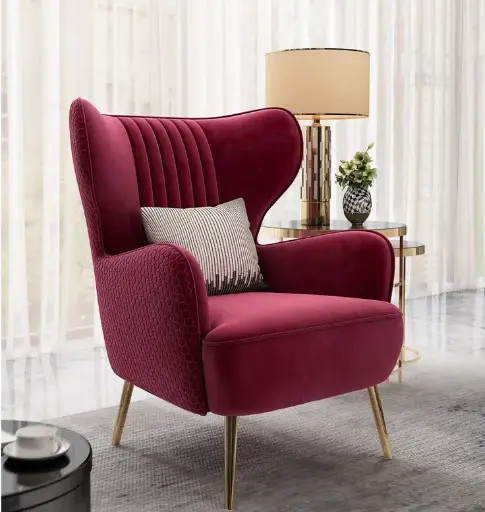 Stylish Red Fabric Chair: Add a Pop of Color to Your Space