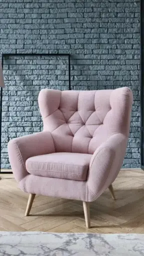 "Charming Baby Pink Chair: Add a Soft Touch to Your Space"