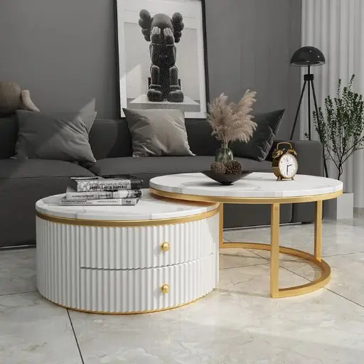 Round marble coffee table