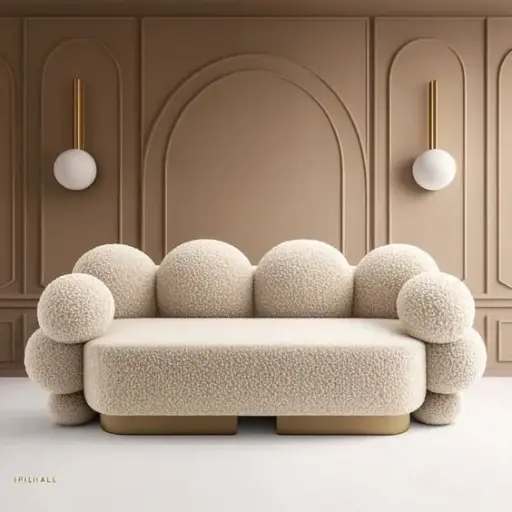 Lush Comfort: Premium Fabric Sofa