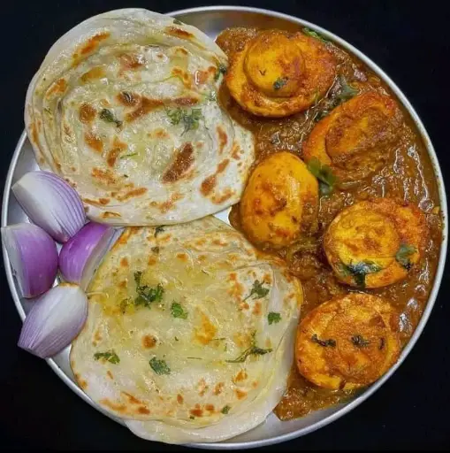 Egg Kari with Lachha Pratha